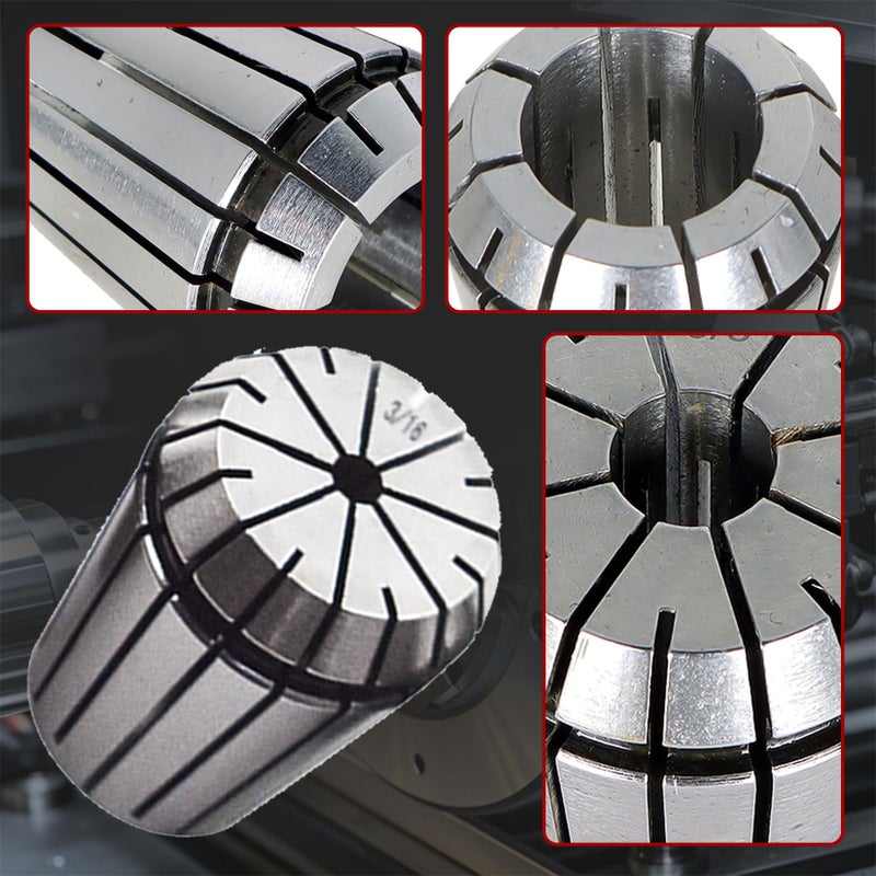 findmall 8Pcs ER32 Collet Common Size 1/8", 3/16", 1/4", 5/16", 3/8", 1/2", 5/8", 3/4" Fit for CNC Engraving Machine - Image 4